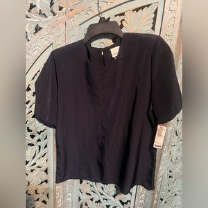 Navy blue top.